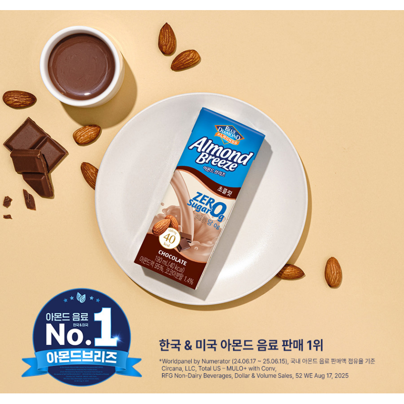 아몬드 브리즈 제로슈가, 초콜릿, 190ml, 24팩 상품 이미지 3