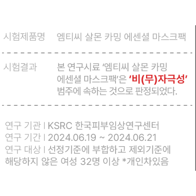 MTC 살몬 카밍 에센셜 마스크팩, 10매 상품 이미지 5