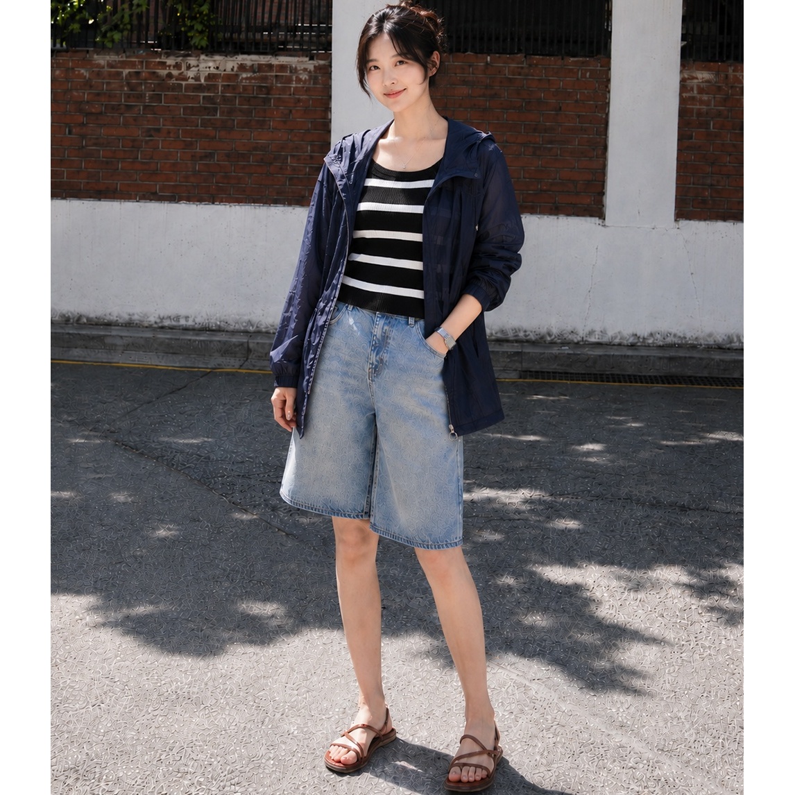 라인 조절 후드 바람막이, 레드, 66, 1개 상세 이미지 4