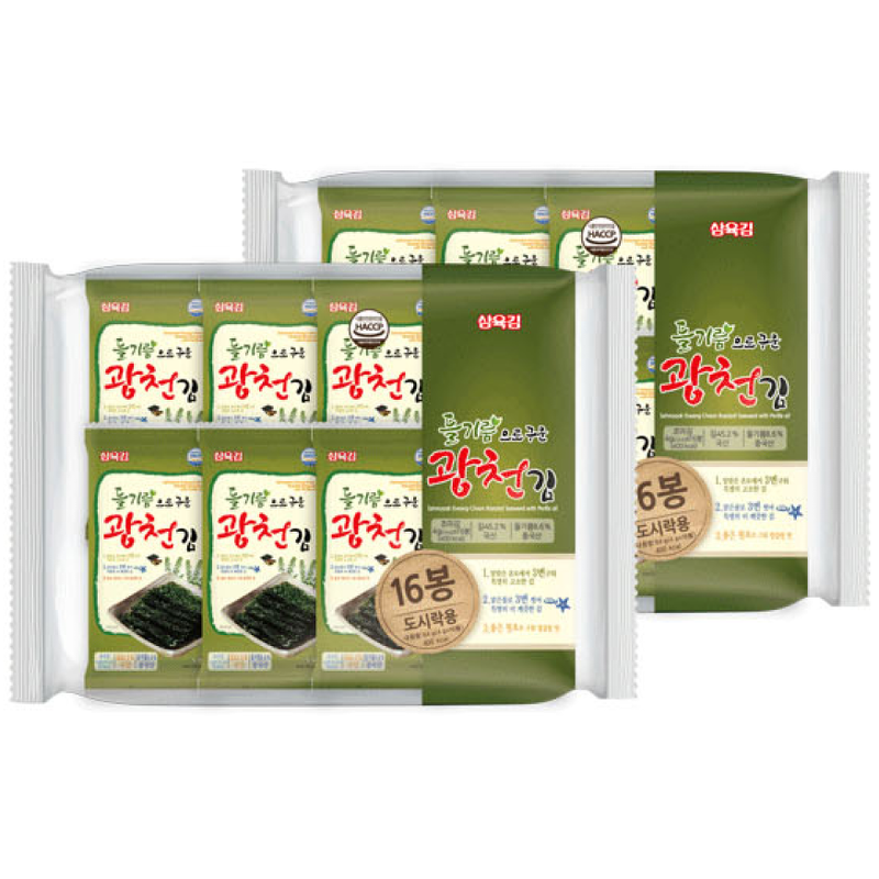 삼육김 들기름으로 구운 광천김 도시락김, 4g, 64봉 상품 이미지 2