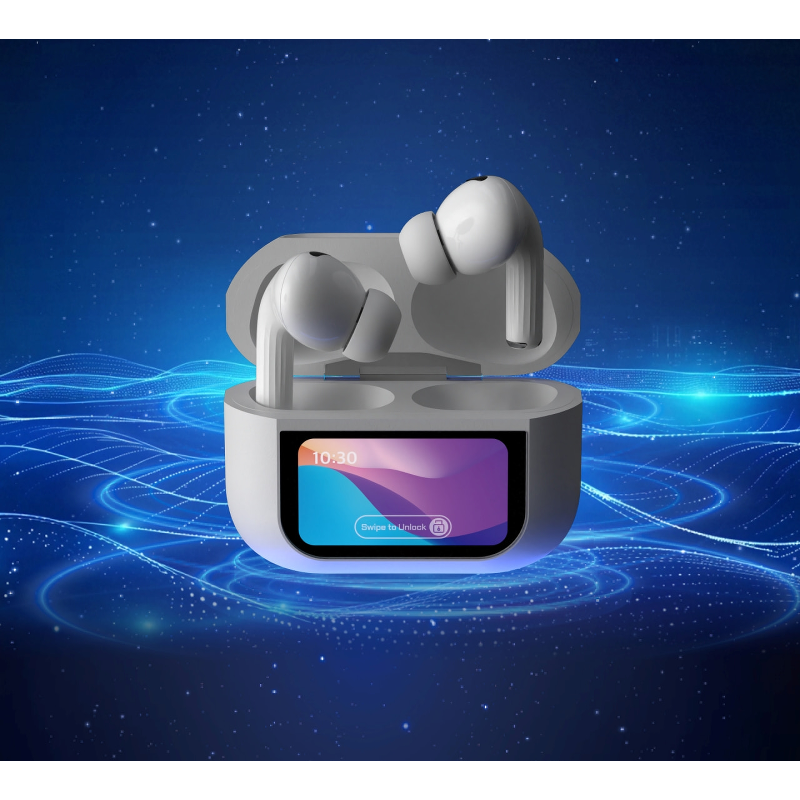 팬톤 LCD 디스플레이 노이즈캔슬링 블루투스 이어폰, BT350A, 화이트, 1개 상품 이미지 4