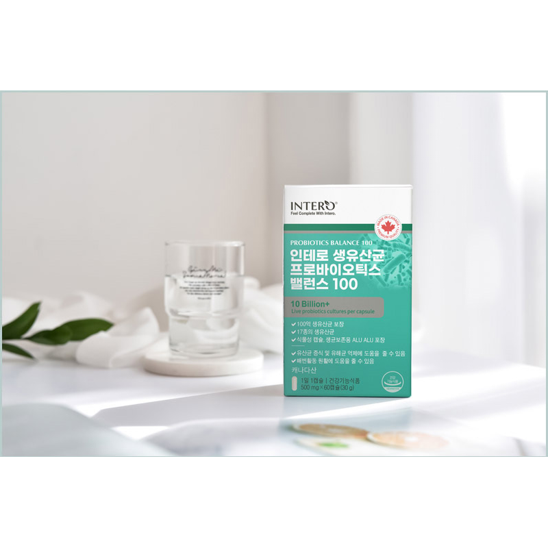 인테로 생유산균 프로바이오틱스 밸런스 100, 500mg, 60캡슐, 2박스 상품 이미지 6