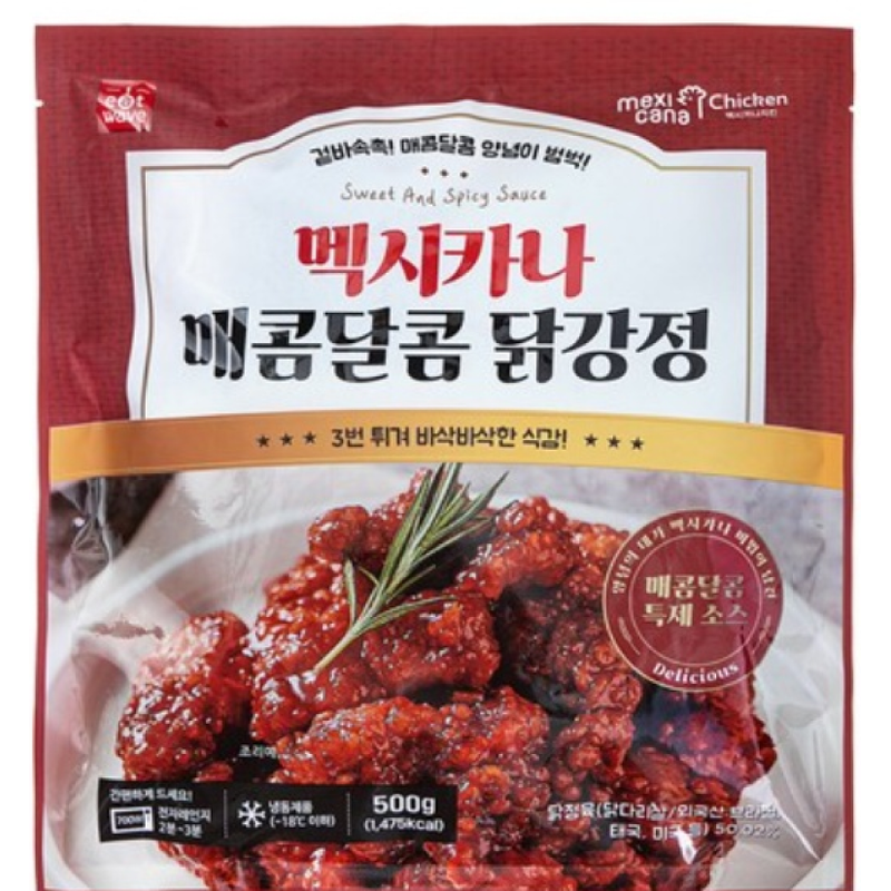 멕시카나 닭강정, 매콤달콤맛, 500g, 1개 + 마늘간장맛, 500g, 1개 상품 이미지 3