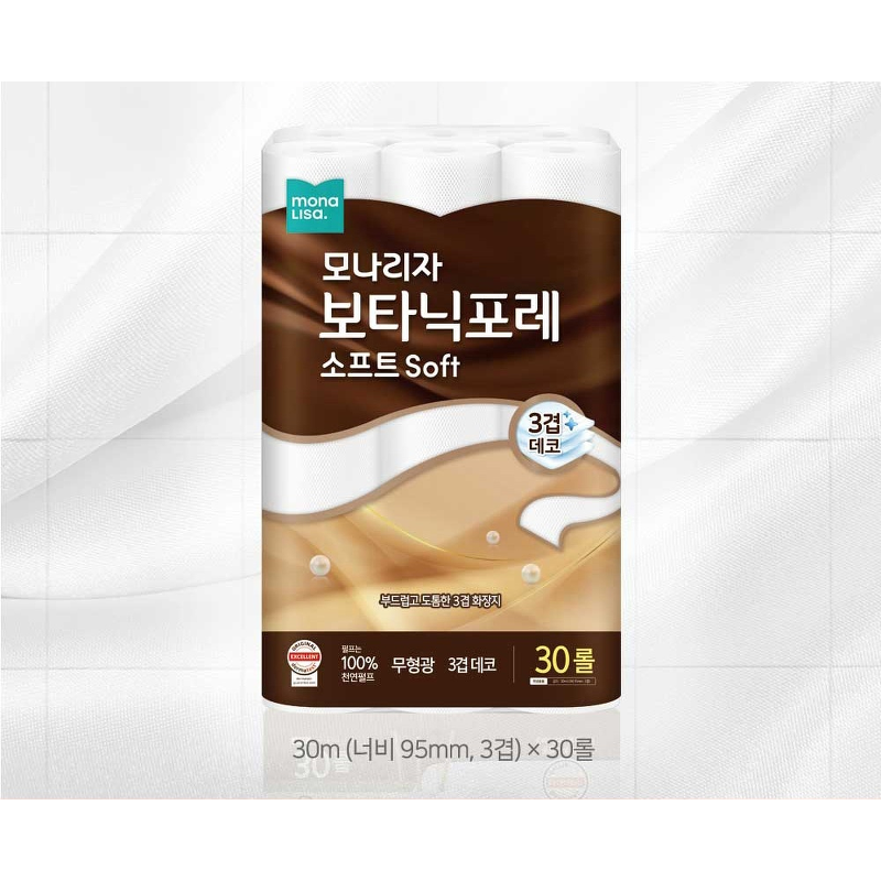 모나리자 보타닉포레 소프트 화장지, 3겹, 30m, 30롤, 2팩 상품 이미지 3