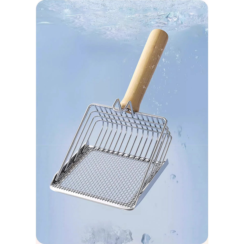 제이로이 듀얼 홀 고양이 배변 모래 스쿱, wood, 1개 상품 이미지 4