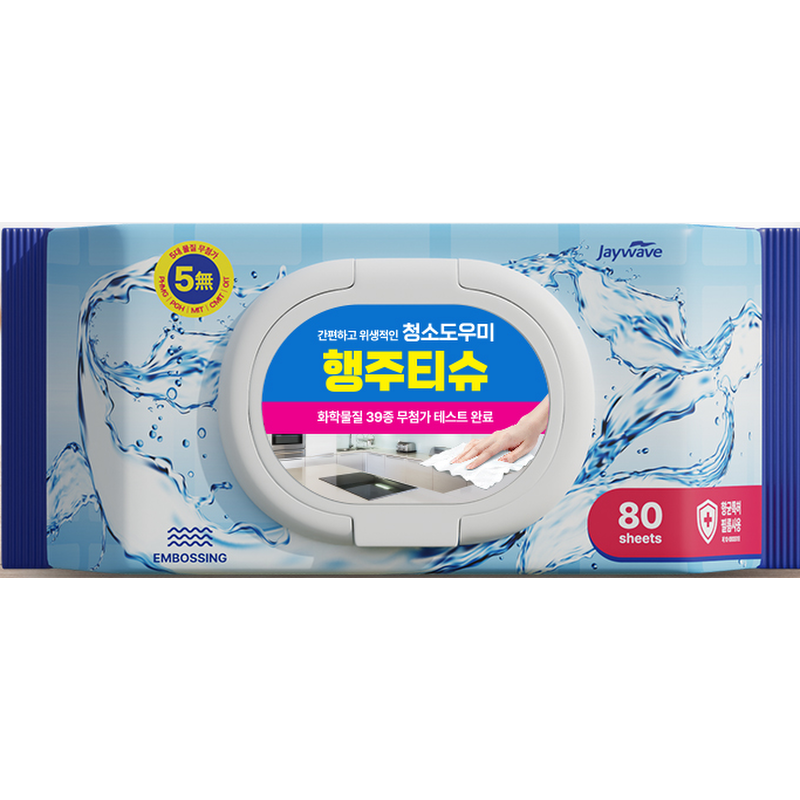 크린웨이브 청소도우미 행주 티슈 캡형, 80매, 10팩 상품 이미지 4