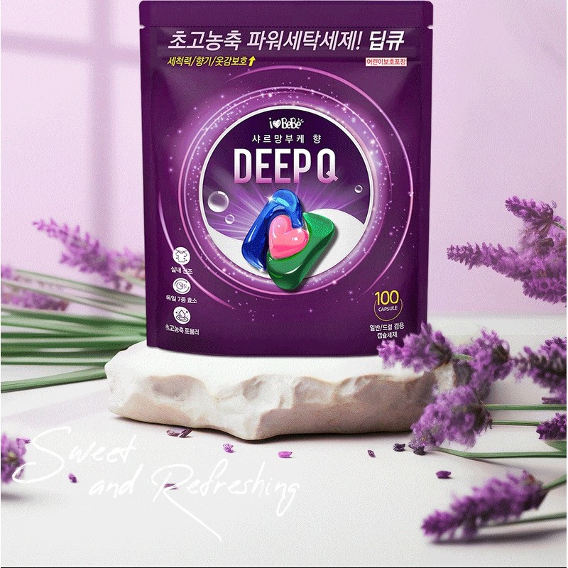 아이러브베베 딥큐 캡슐 세탁세제, 오션브리즈향, 100개입, 1개 상품 이미지 5