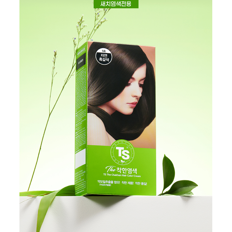 TS 더착한염색, 5호 자연흑갈색, 120g, 3개 상품 이미지 2