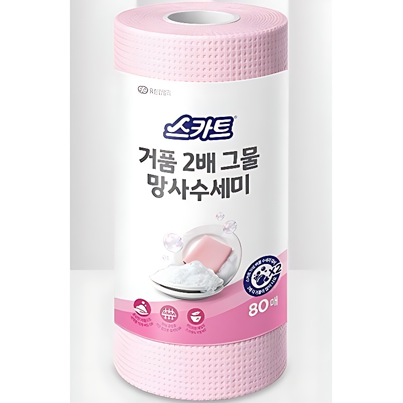 유한킴벌리 스카트 거품 2배 그물 망사 수세미, 80매, 2개입, 1팩 상품 이미지 2