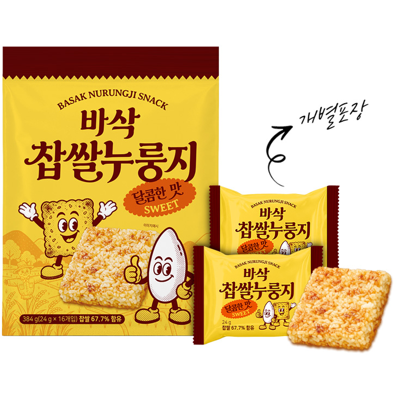 바삭 찹쌀누룽지, 달콤한맛, 384g, 16입, 2봉 상품 이미지 6