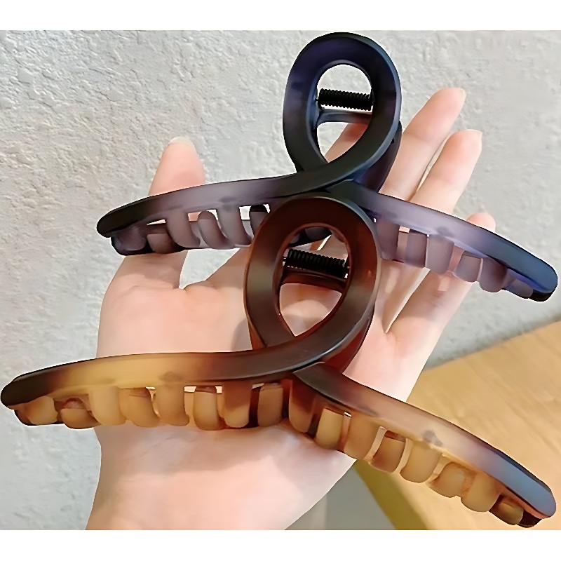 13cm 빅사이즈 레오파드 그라데이션 헤어 집게핀, 골고루, 2개 상품 이미지 5