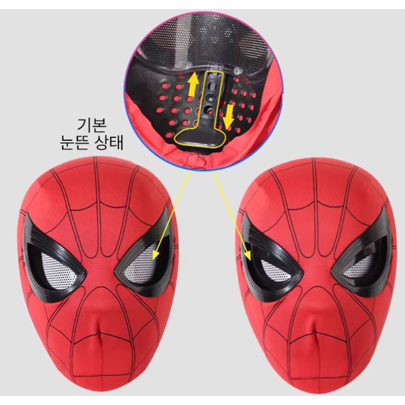 스파이더맨 가면 헬멧 마스크 눈 깜빡임 통풍 기능 스판 재질 할로윈 코스튬 소품, 기본, FREE 상품 이미지 3