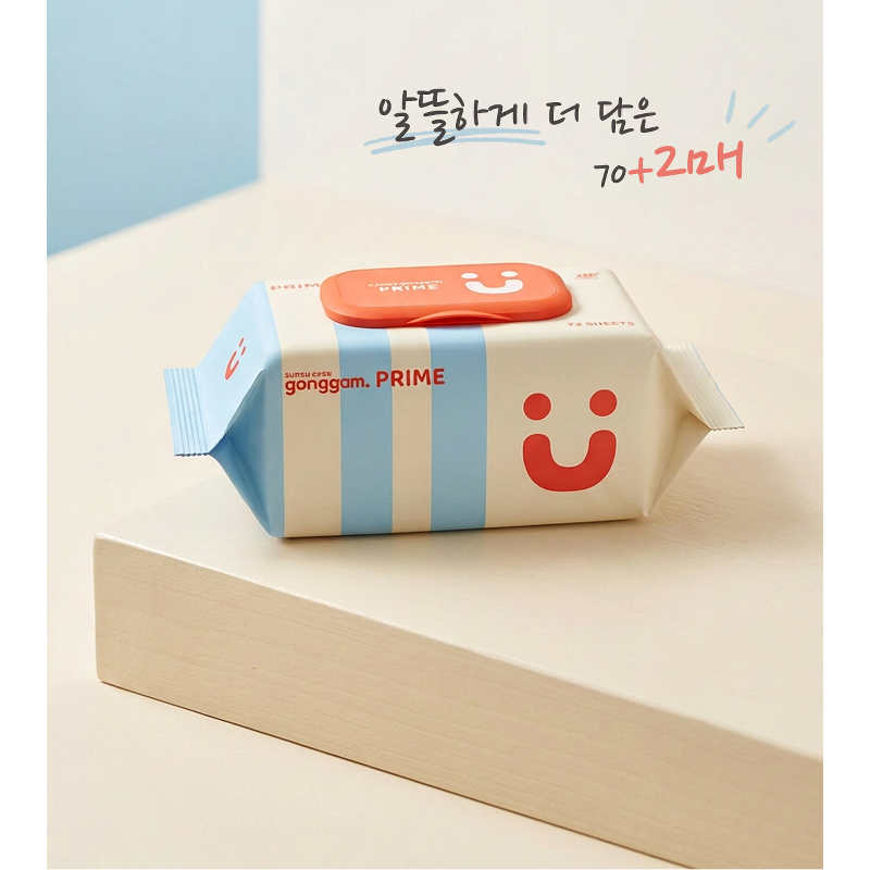 순수공감 프라임 물티슈, 캡형, 70gsm, 72매, 10팩 상품 이미지 5
