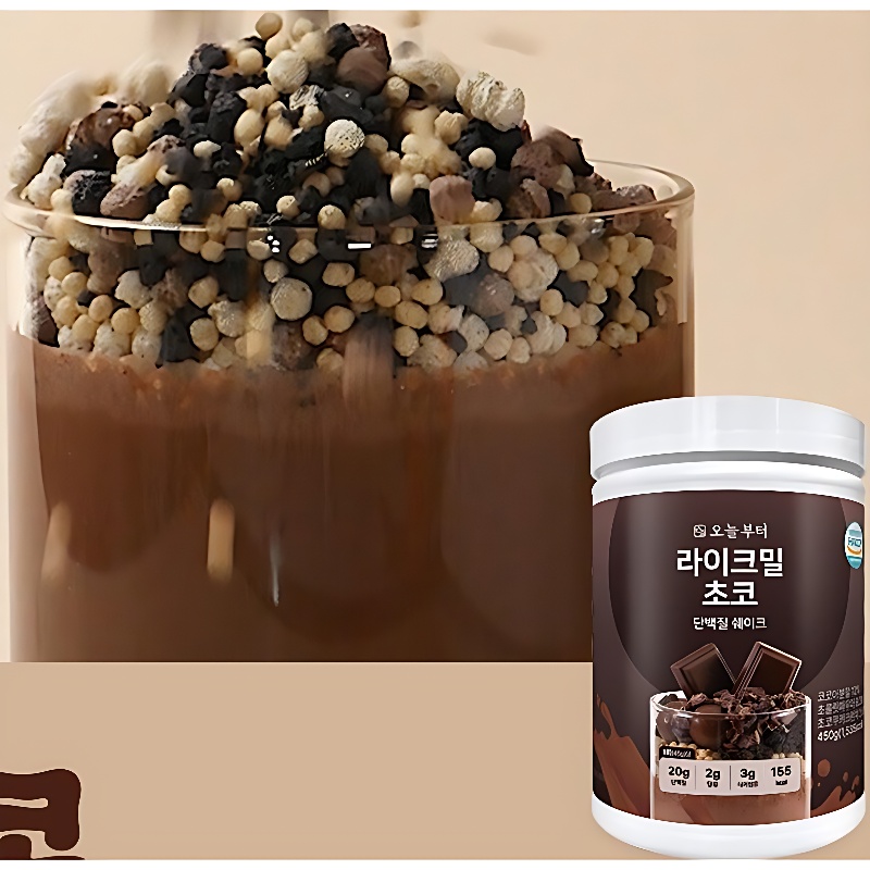 오늘부터 라이크밀 단백질 쉐이크, 초코맛 450g 1개 + 흑임자맛 450g 1개, 2개 상품 이미지 4