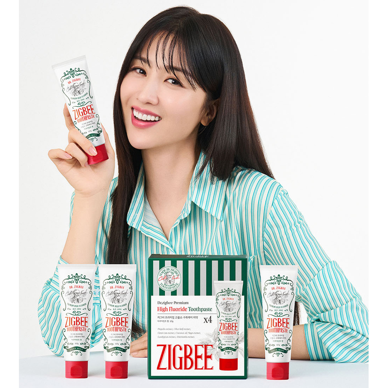 지그비 고불소 구취케어 치약, 아쿠아민트향, 117g, 4개 상품 이미지 3