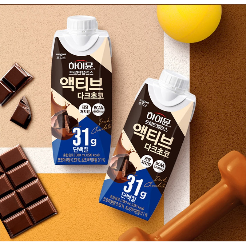 하이뮨 프로틴밸런스 액티브 다크초코, 330ml, 12개 상품 이미지 3