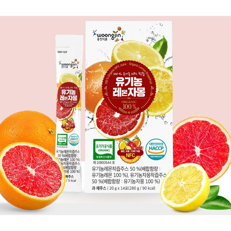 웅진식품 유기농 레몬자몽, 20g, 14포, 6박스 상품 이미지 3