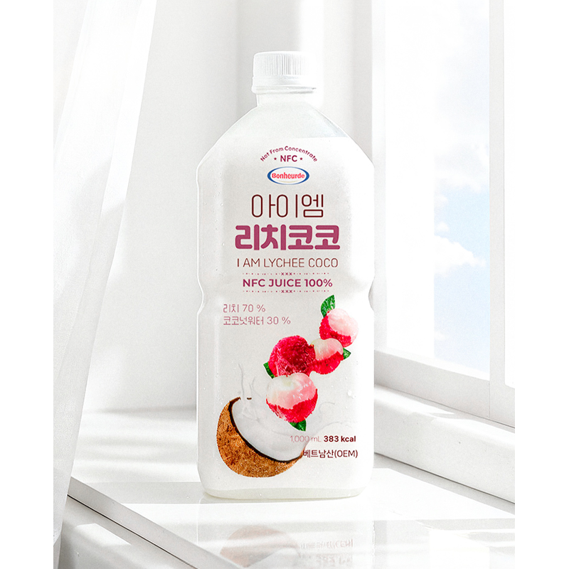 보넬드 아이엠 리치코코 주스, NFC, 착즙 원액, 1L, 3병 상품 이미지 3