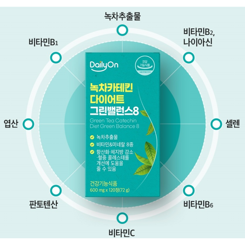 DailyOn 녹차 카테킨 다이어트 그린밸런스8, 120정, 1개 상품 이미지 6
