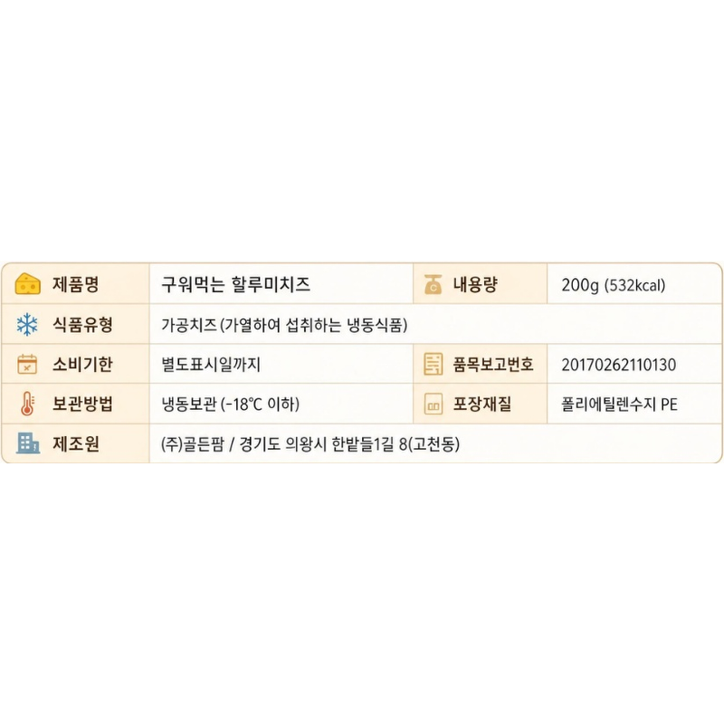 구워먹는 할루미치즈, 200g, 3개 상품 이미지 6