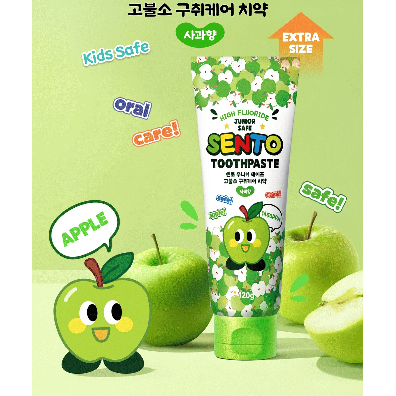 센토 주니어 세이프 구취케어 치약 사과향, 120g, 4개 상품 이미지 10