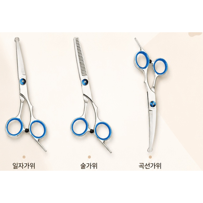루닌 홈케어 애완동물 미용가위 올인원 세트, 블루링실버, 1세트 상품 이미지 7