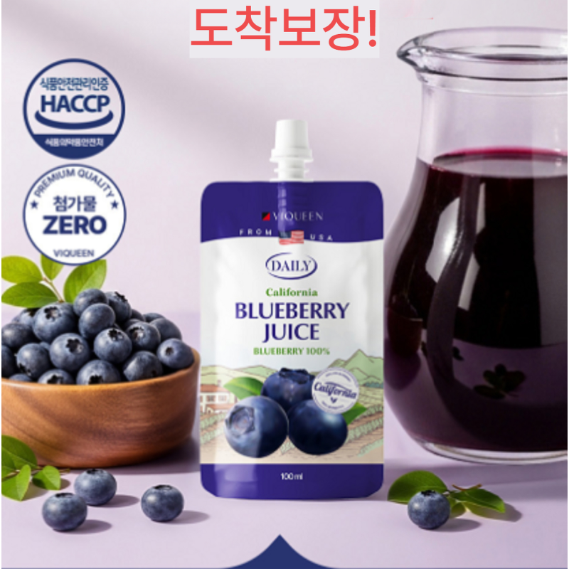 바이퀸 데일리 블루베리주스 100퍼센트, 100ml, 30포, 1박스 상품 이미지 6