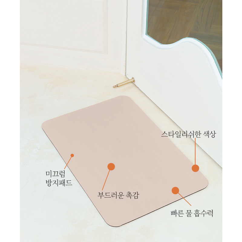 레토 빨아쓰는 규조토 발매트, 라이트그레이, 60cm, 1개 상품 이미지 4