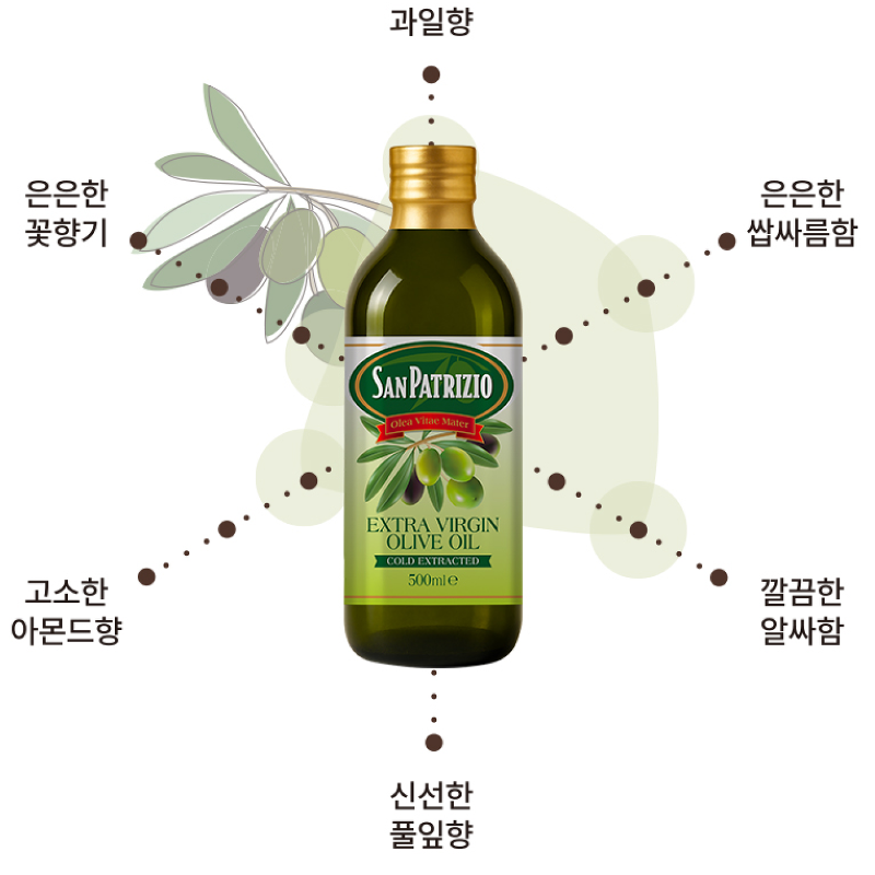 산파트리지오 유기농 엑스트라버진 올리브오일, 500ml, 2병 상품 이미지 3