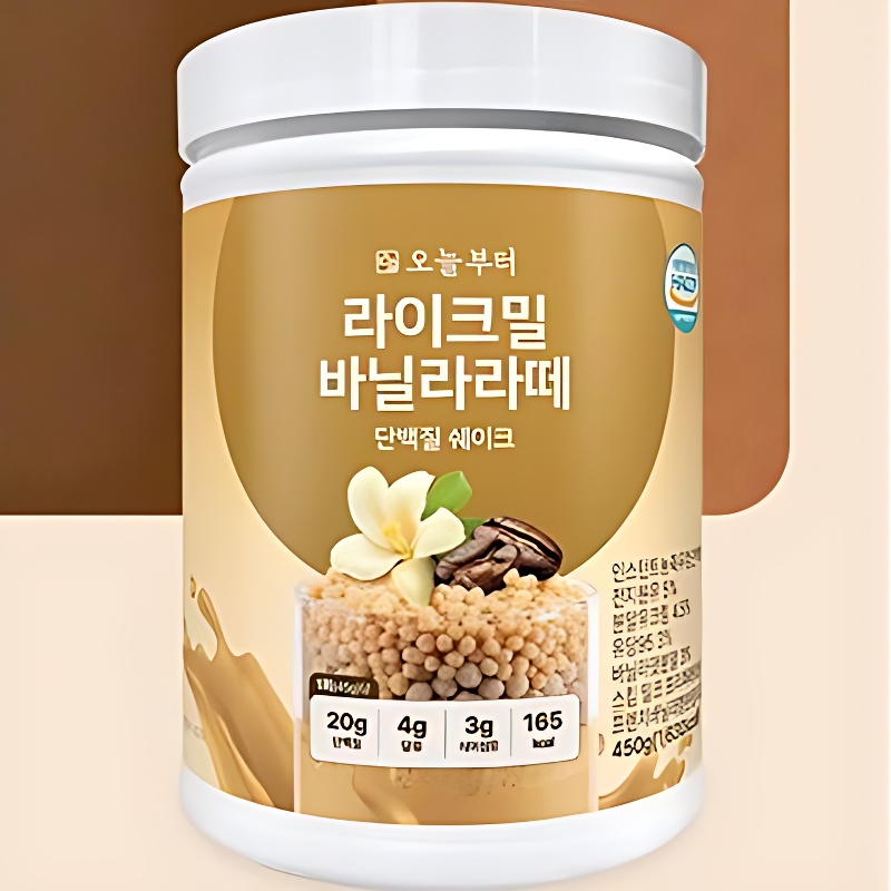오늘부터 라이크밀 단백질 쉐이크, 초코맛 450g 1개 + 흑임자맛 450g 1개, 2개 상세 이미지 4