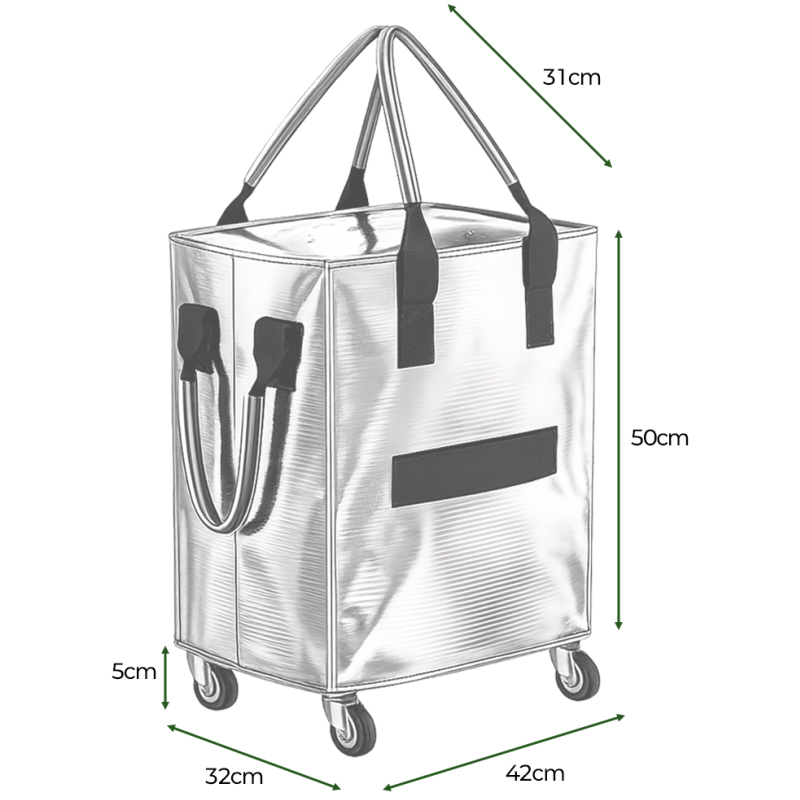 gleam 다용도 접이식 롤링카트, 실버, 60L, 1개 상품 이미지 5