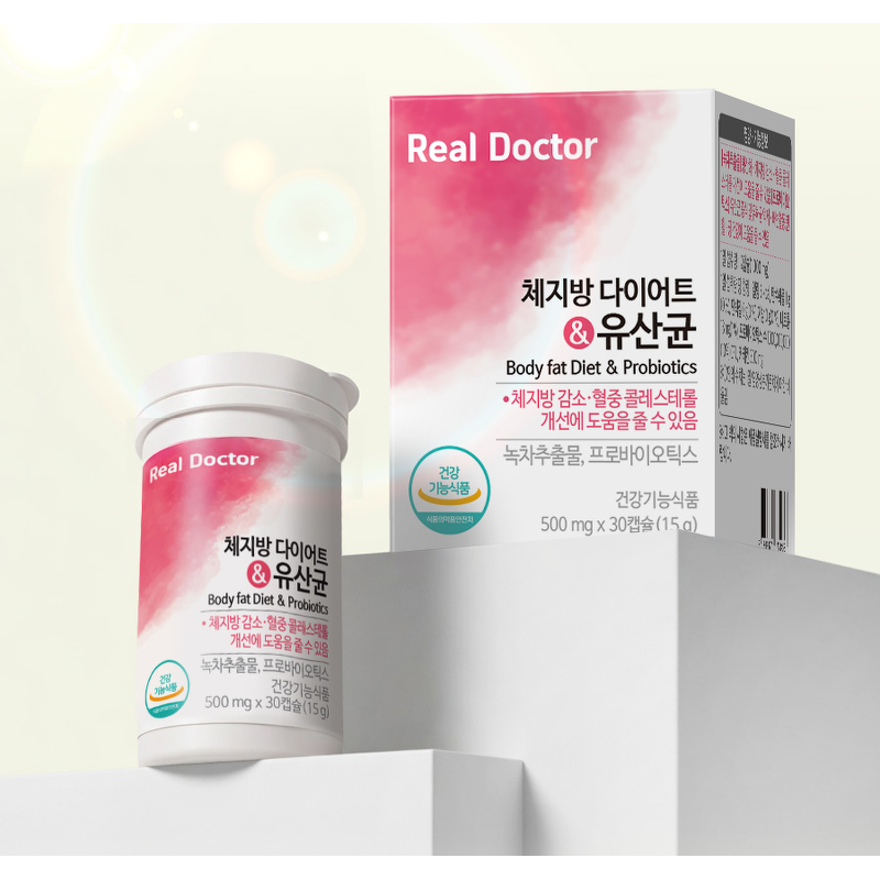 리얼닥터 체지방 감소 장건강 다이어트 유산균 프로바이오틱스 카테킨 녹차, 30캡슐, 3개 상품 이미지 3