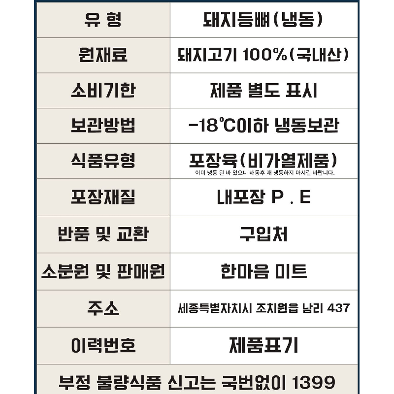 국내산 한돈 돼지등뼈, 냉동, 5kg, 1개 상품 이미지 7