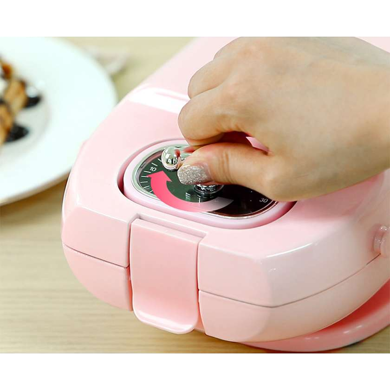 리빙센스 2in1 타이머 손잡이 샌드위치 와플메이커, 핑크, 1개 상품 이미지 4