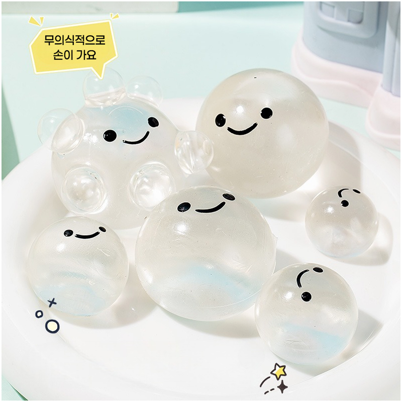 거품나는 스마일 말랑이, 물방울 말랑이, 주사기, 1개 상품 이미지 7