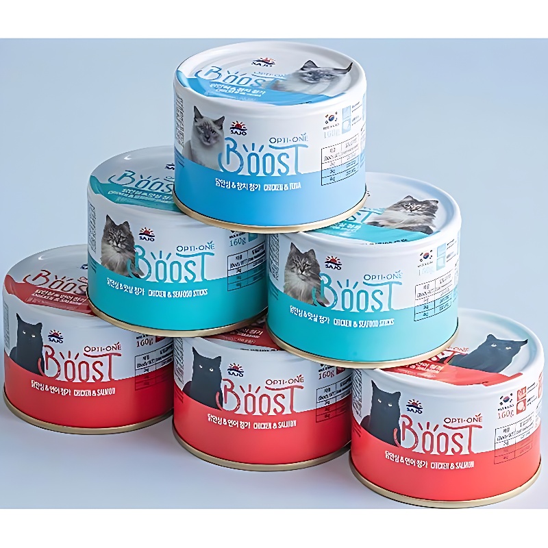 옵티원 부스트캣, 참치 12캔 + 연어 6캔 + 맛살 6캔, 160g, 24캔 상품 이미지 3