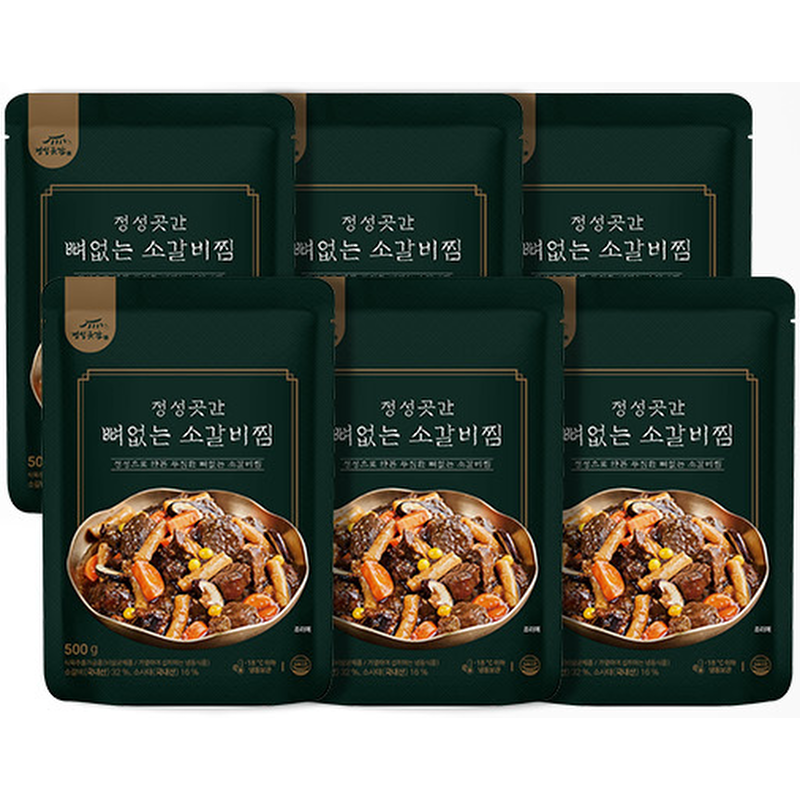 정성곳간 명인 강순의 국내산 뼈없는 소갈비찜, 500g, 6개 상품 이미지 1