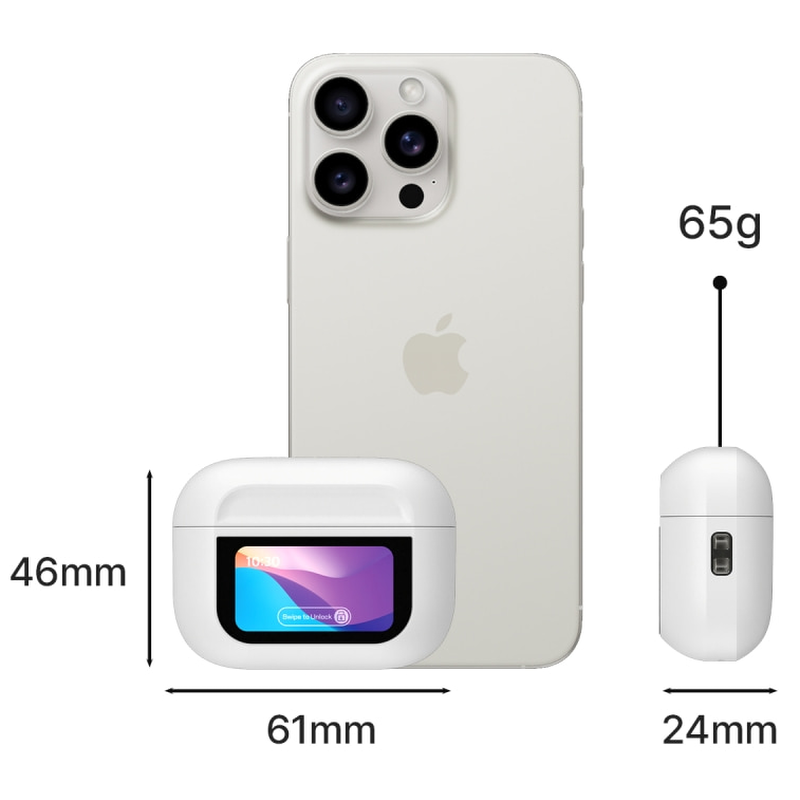 팬톤 LCD 디스플레이 노이즈캔슬링 블루투스 이어폰, BT350A, 화이트, 1개 상품 이미지 8