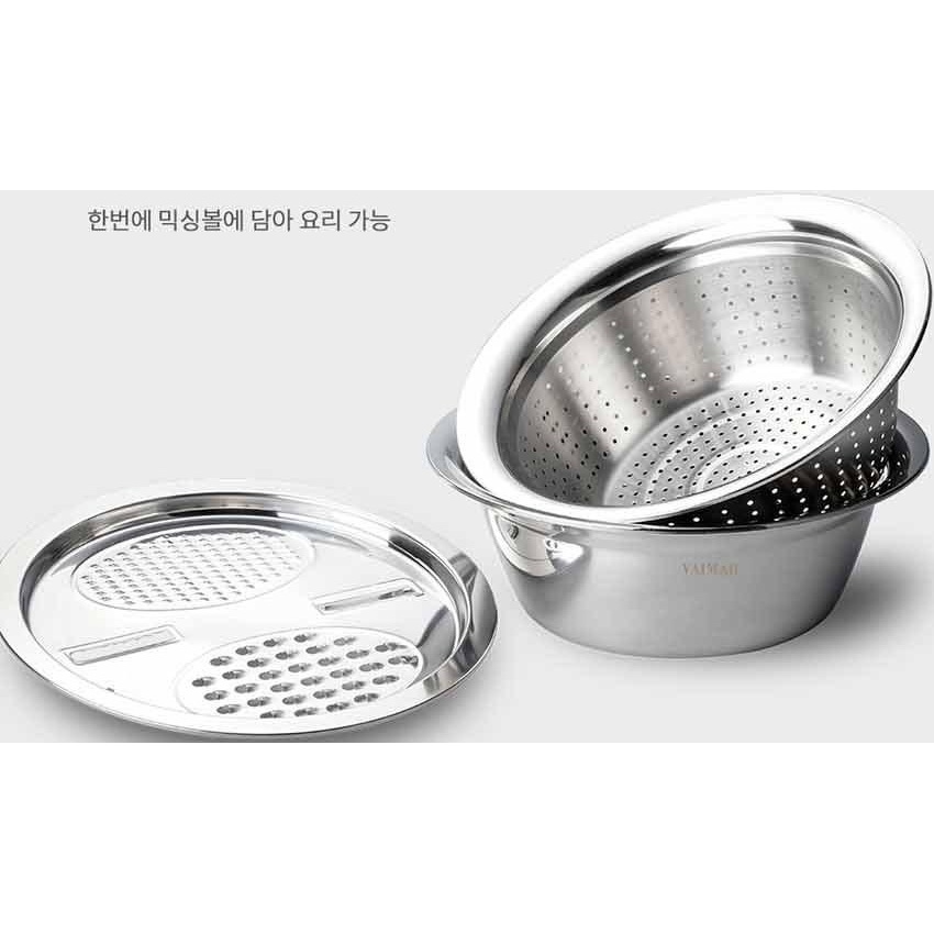 바이마르 멀티 채반 믹싱볼 세트, 믹싱볼 + 타공채반 + 야채커터뚜껑, 1세트 상품 이미지 6