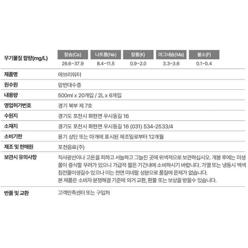 에브리워터 무라벨, 2L, 24개 상품 이미지 7