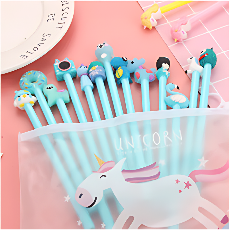 볼펜 20개 세트 부드럽게 잘 써지는 귀요미 캐릭터 젤펜, 혼합세트, 0.5mm, 20개 상품 이미지 2