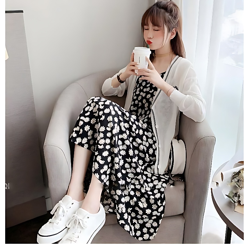 쉬블림로브 여성 데이지 쉬폰 플라워 프린팅 나들이 피크닉 원피스 GW1425, 원컬러, FREE 상품 이미지 6