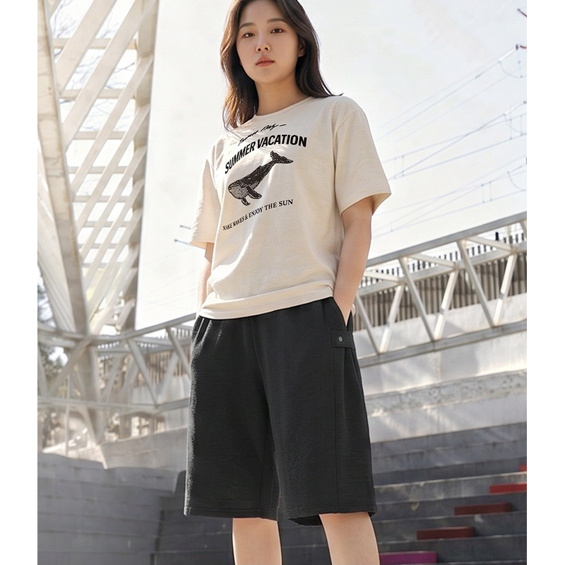 MACCI 남녀공용 사이드 스냅 버뮤다 팬츠, 진회색, L, 1장 상품 이미지 5