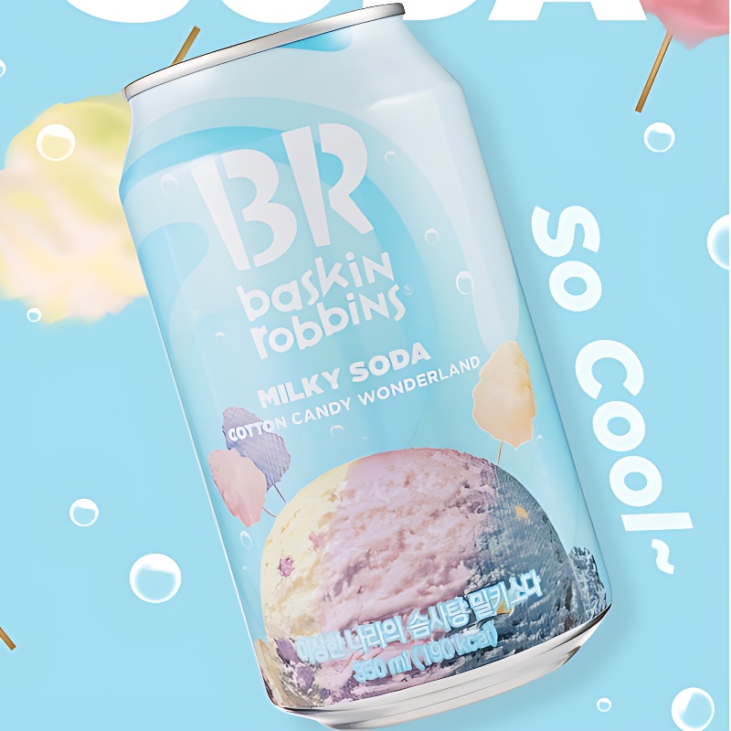 배스킨라빈스 밀키 소다 이상한나라솜사탕, 350ml, 12개 상품 이미지 2