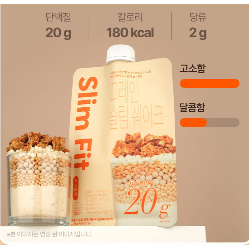 익스트림 단백질 20g 슬림쉐이크, 그레인, 45g, 7포, 1세트 상품 이미지 2