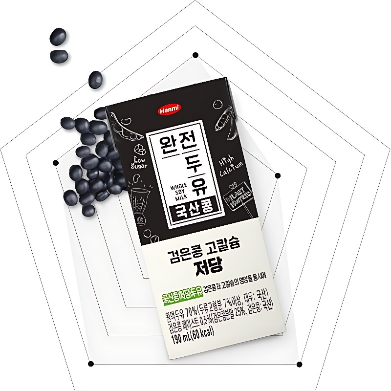 한미 완전두유 국산콩 검은콩 고칼슘 저당, 190ml, 32팩 상품 이미지 2