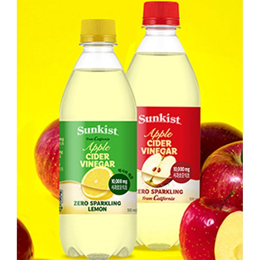 썬키스트 애사비 제로 스파클링 사과, 500ml, 24개 상세 이미지 2
