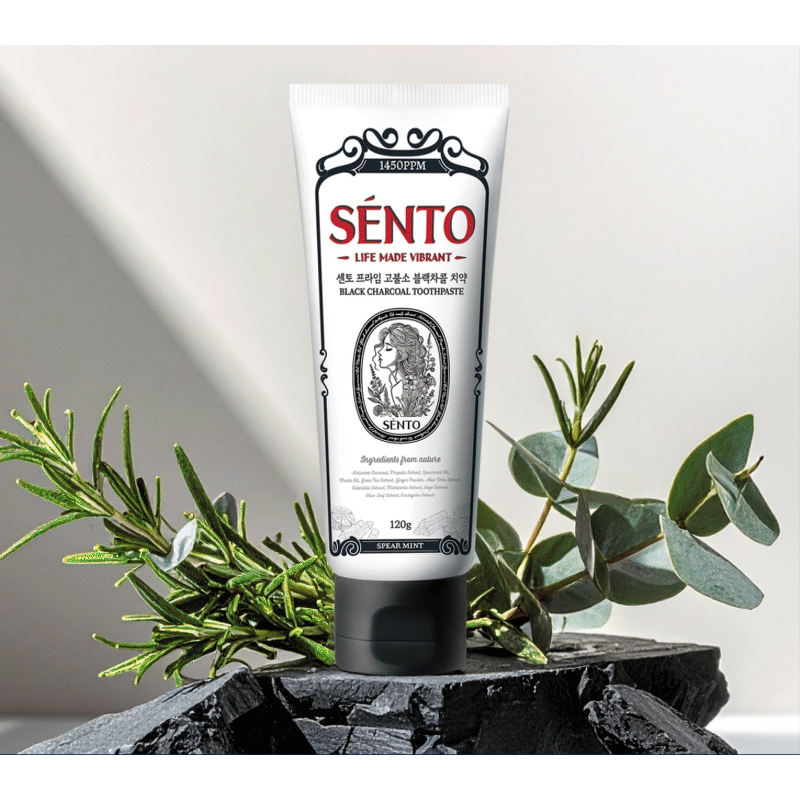센토 프라임 고불소 블랙차콜 치약, 스피아민트향, 120g, 4개 상품 이미지 8