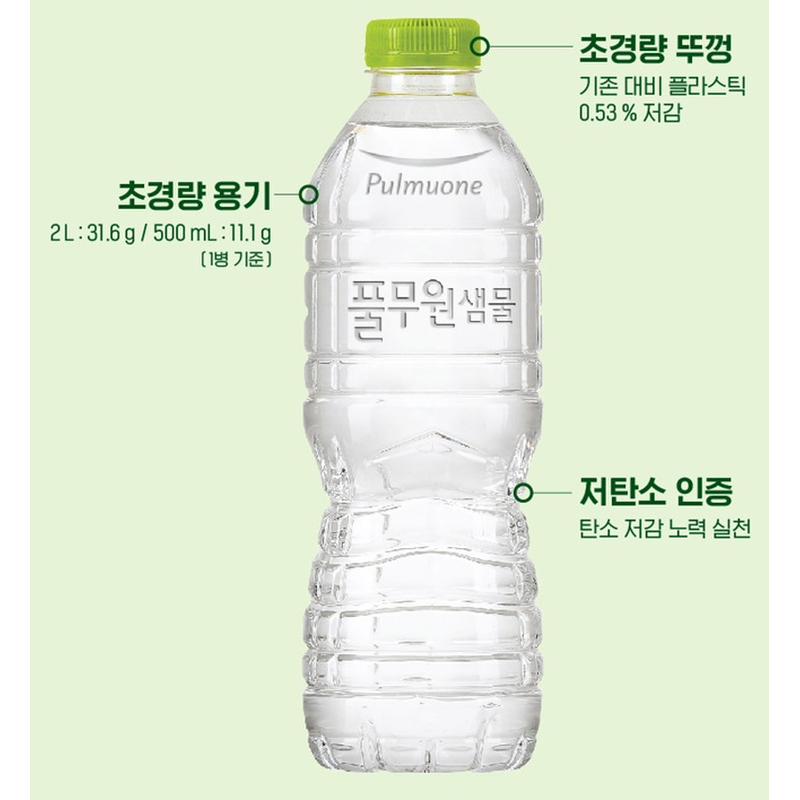 풀무원 샘물 생수, 무라벨, 500ml, 80개 상품 이미지 2