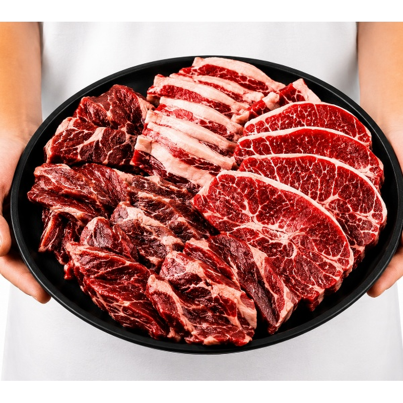 한상가득 소고기 모둠, 소갈비살 200g + 안심살 200g + 업진살 200g + 우삼겹 200g + 부채살 200g, 1kg, 1박스 상품 이미지 1
